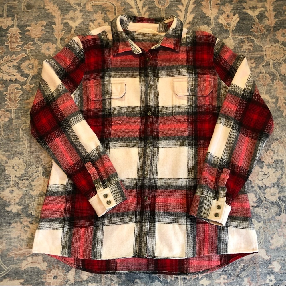 Woolrich Women’s Plaid Wool Botton Down Shirt Jacket - Picture 3 of 11